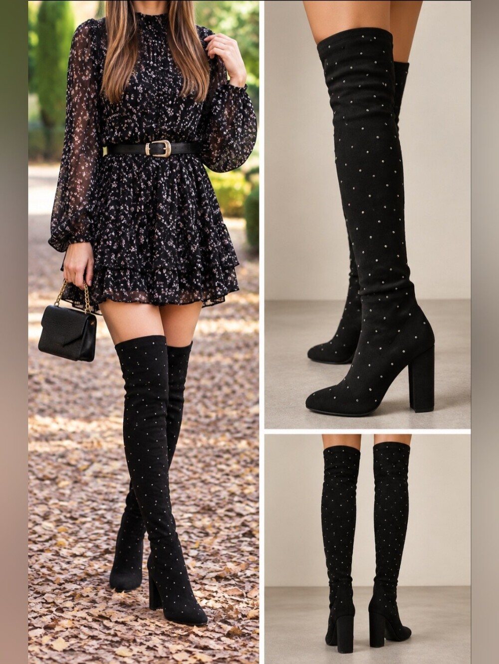NEW Jessica Simpson Bressy Studded Boots Black Suede Size 6 – Never Worn